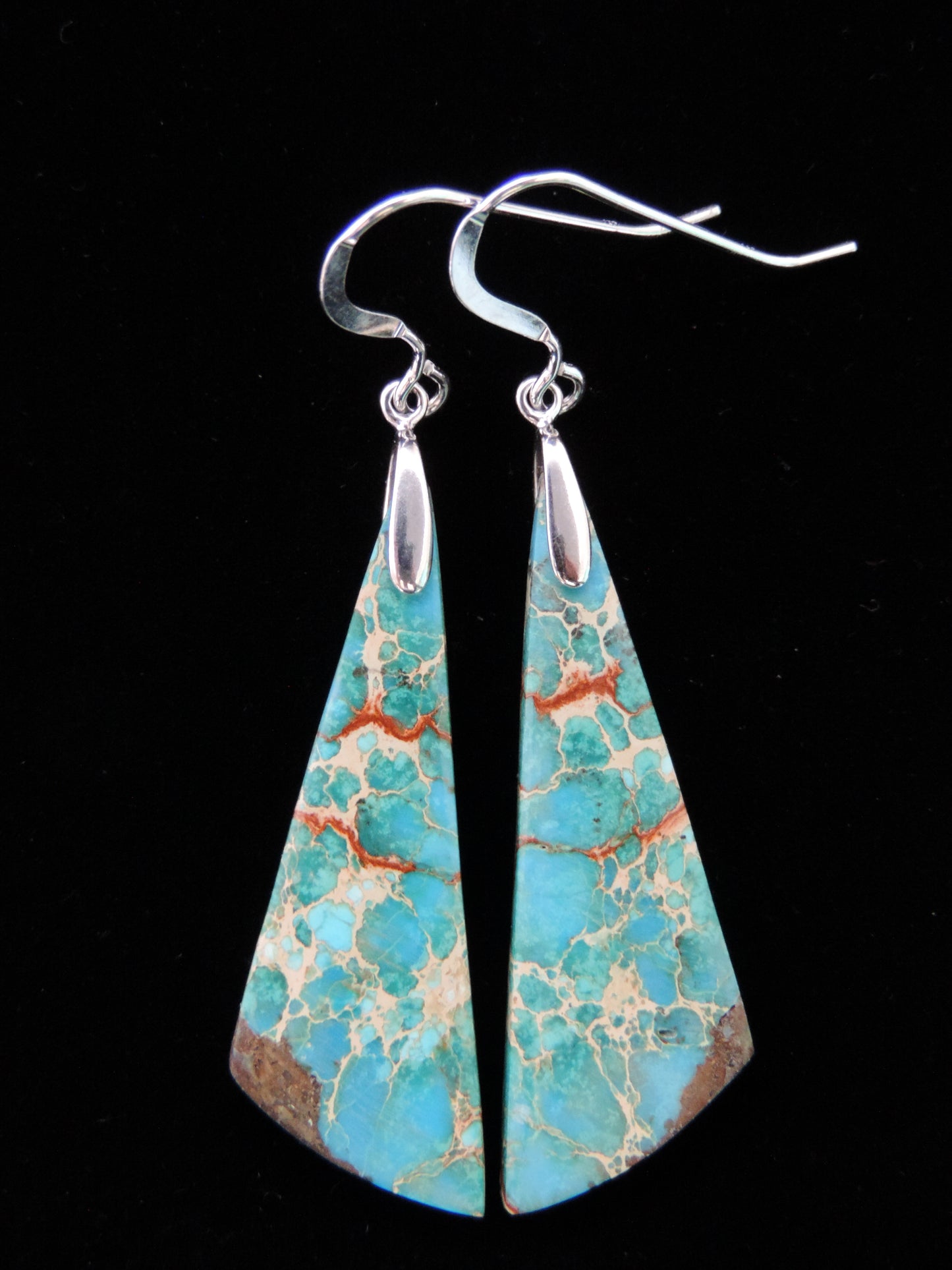 Indonesian Blue Sea Sediment earrings with Sterling Silver wire, are a beautiful addition to your jewelry collection.