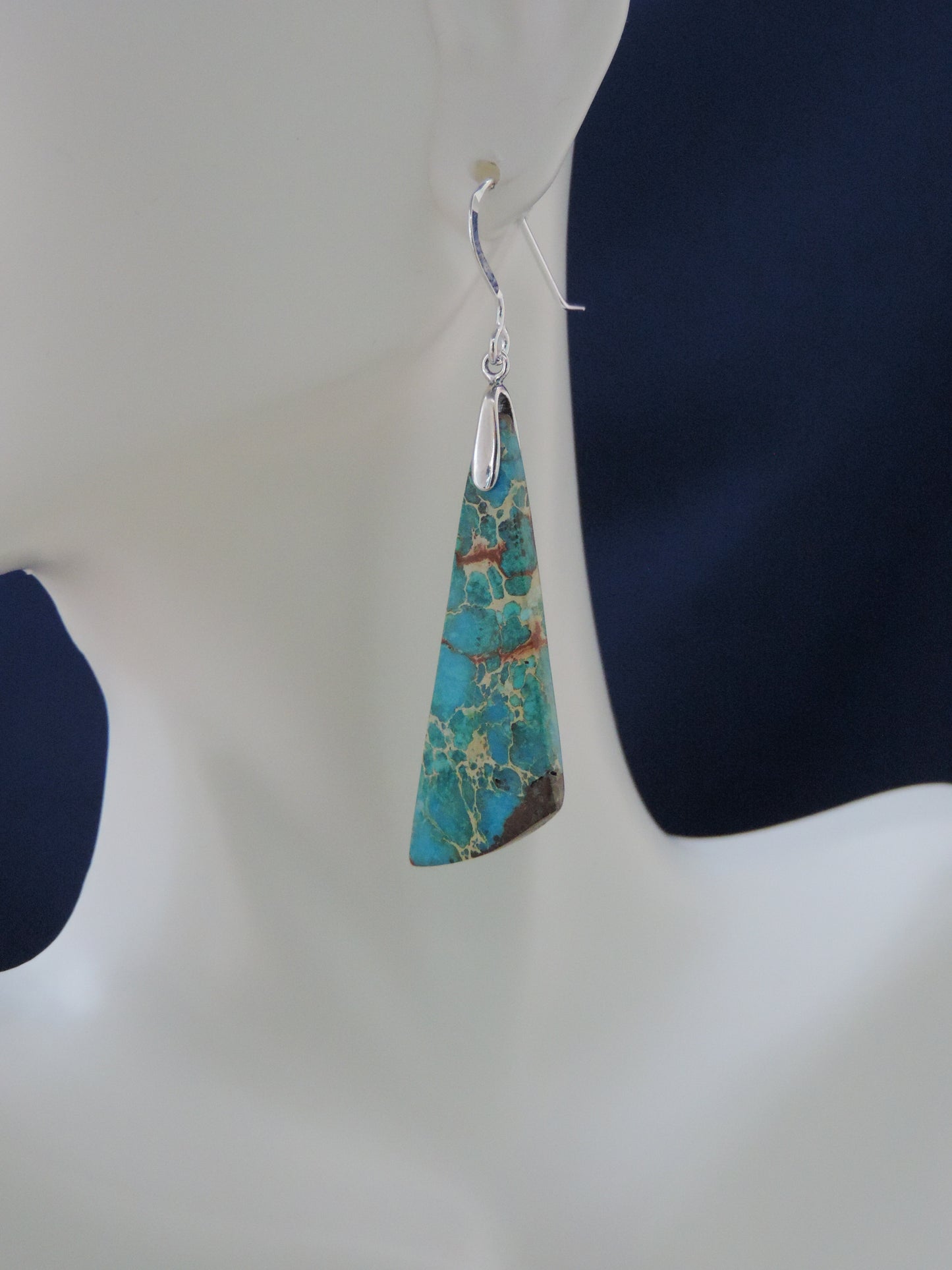 Jasper is an opaque variety of chalcedony (agate), and comes in a multitude of colors with unique patterns and habits. Like agate, the names of various jaspers come from their color, their pattern, or from a place name, such as Indonesian Sea Sediment. So many wonderful options to choose from. Pick your favorites and enjoy! The bail and earring wire are authentic 925 sterling silver. Our hand crafted jewelry is photographed