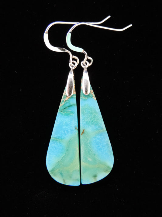 Indonesian Blue Sea Sediment Jasper & Sterling Silver Earrings