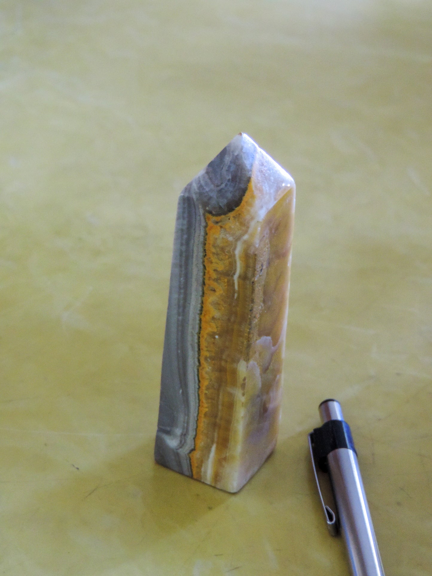 Bumblebee Jasper Tower, semi-precious gemstones, alter stone, up lifting fun energy, ceremonies, decorating, spiritual,