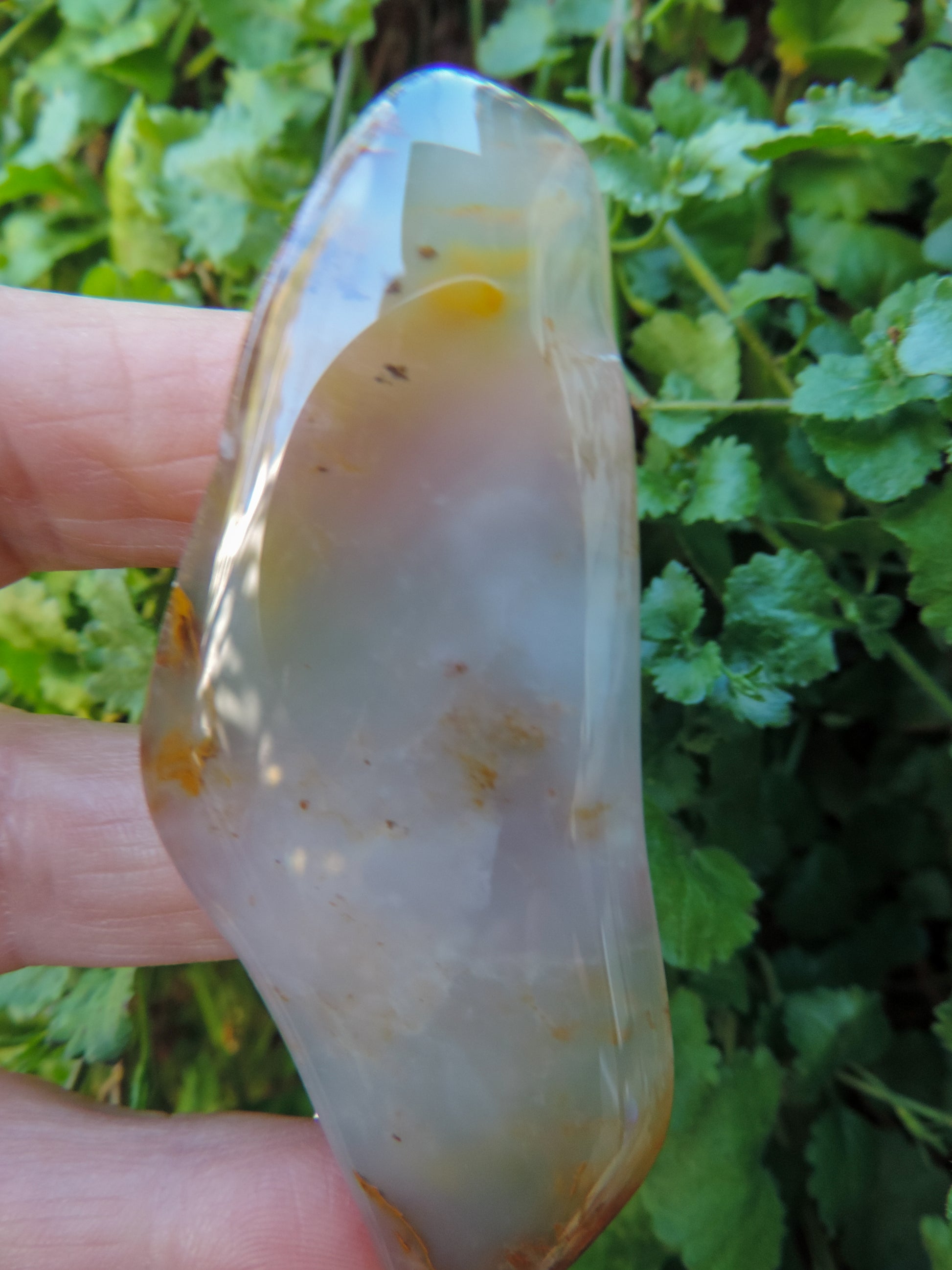 Worry stone, made out of rare Montana Madison Blue Agate,  Blue chalcedony