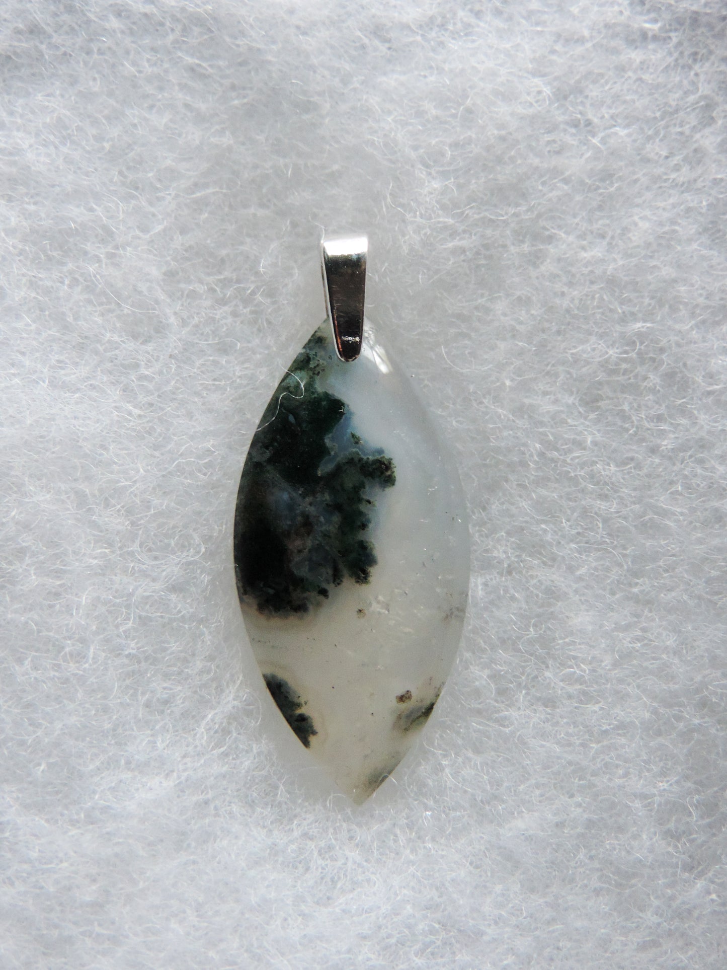 Green Moss Agate & Sterling Silver Pendant. Green Moss Agate from West Java. Indonesian Agates exhibit a wide variety of colors and amazing complexity.