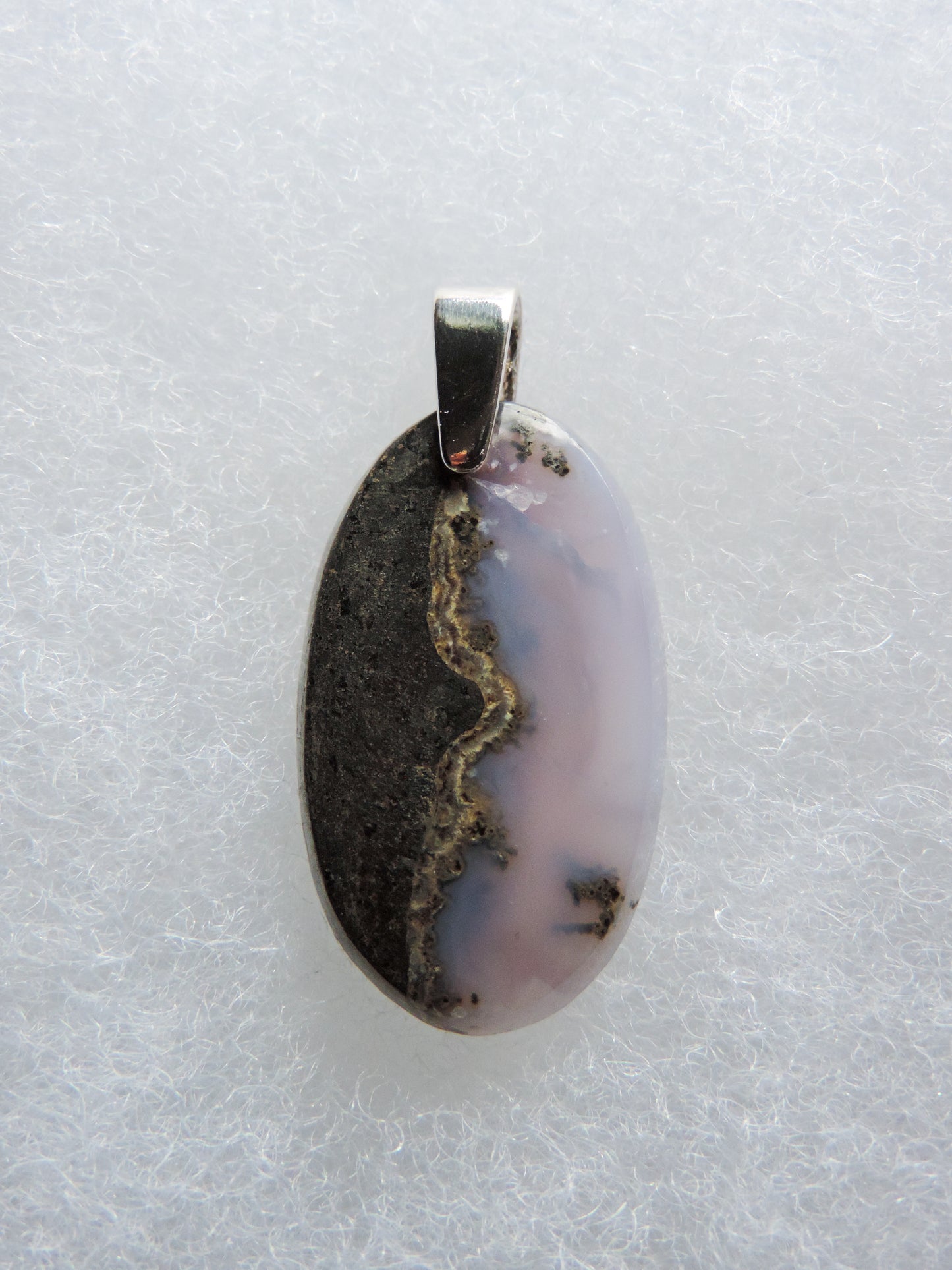 Wear a Purple Moss Agate Pendant today! The pendant bail is authentic 925 sterling silver.