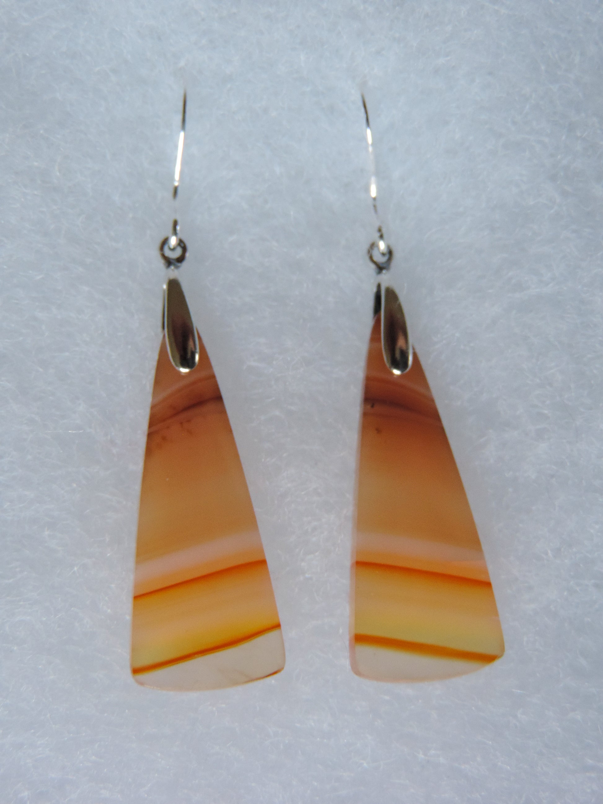 Carnelian Agate Earrings exhibit a wide variety of colors and amazing complexity.  No two agates are exactly alike, each one being a unique and beautiful creation!