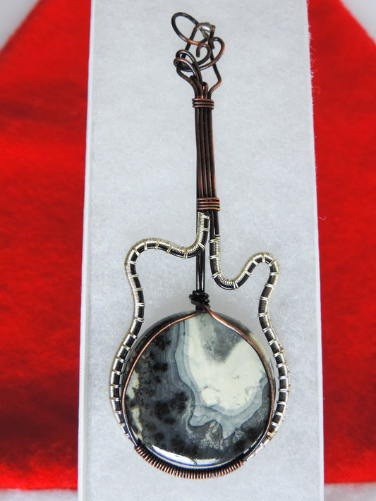Maligano Jasper and Mixed Metals Guitar Pendant.  Maligano Jasper and Mixed Metals  One of a kind pendant that shows off your unique taste!