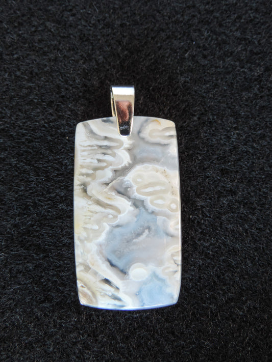 Brown Lace Agate & Sterling Silver Pendant.  Brown Lace Agate Pendant.  Indonesian Agates exhibit a wide variety of colors and amazing complexity.  No two agates are exactly alike, each one being a unique and beautiful creation!