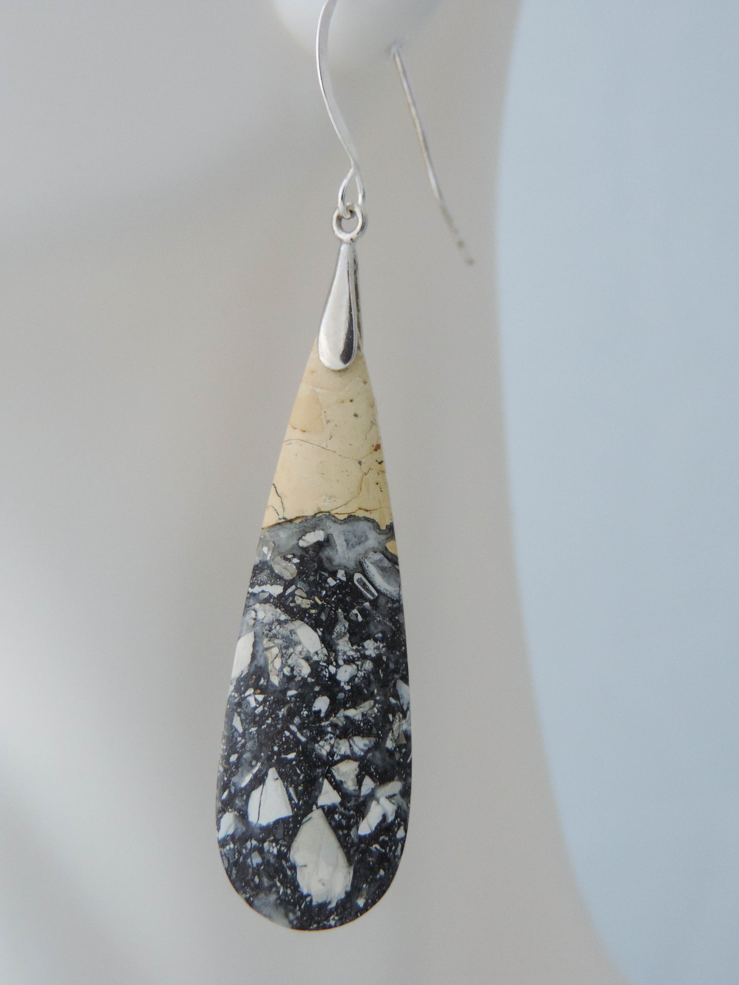 One of a kind Hand crafted Semi-precious gemstone earrings. Maligano Jasper is a specific type of jasper found in Indonesia and forms in ancient volcanic hot springs areas.  It’s named after a small village in Sulawesi, Indonesia and is mined by hand