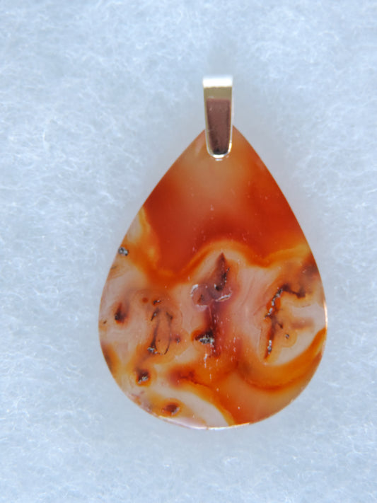 Timor Agate & Sterling Silver Pendant.  Timor Agate Pendant.  Indonesian Agates exhibit a wide variety of colors and amazing complexity.  No two agates are exactly alike, each one being a unique and beautiful creation!