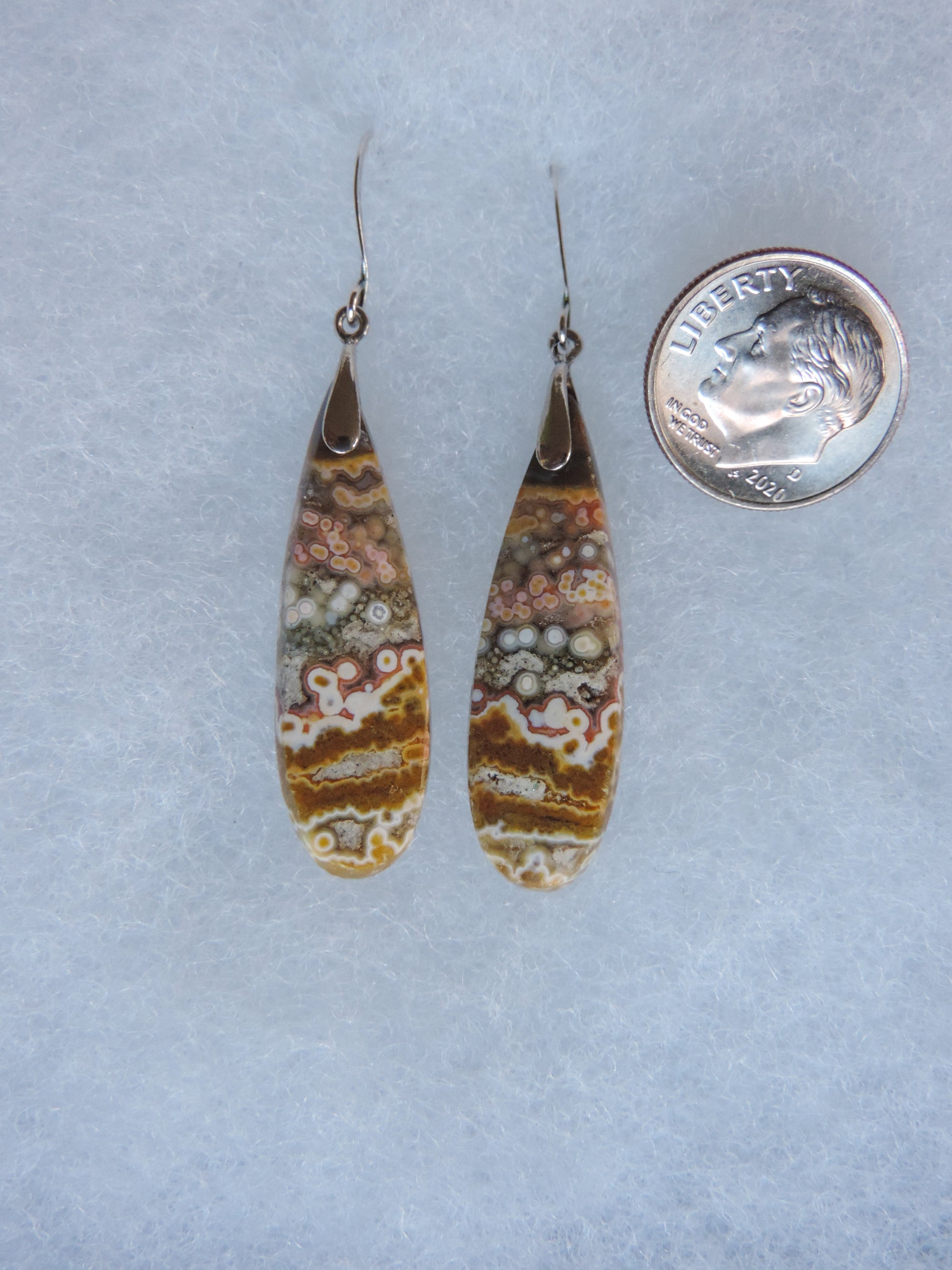 Pick your favorite Indonesian River Jasper & Sterling Silver Earrings and enjoy!     The bail and earring wire are authentic 925 sterling silver.