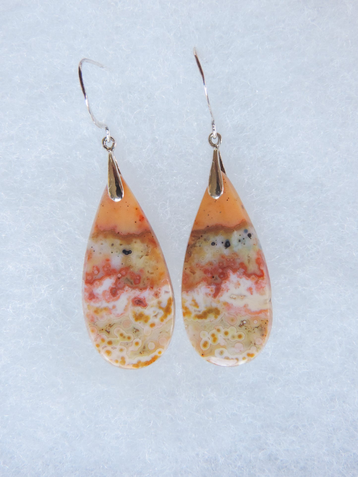 Indonesian River Jasper & Sterling Silver Earrings. Jasper is an opaque variety of chalcedony (agate), and comes in a multitude of colors with unique patterns and habits. Like agate, the names of various jaspers come from their color, their pattern, or from a place name, such as Indonesian River Jasper. So many wonderful options to choose from.