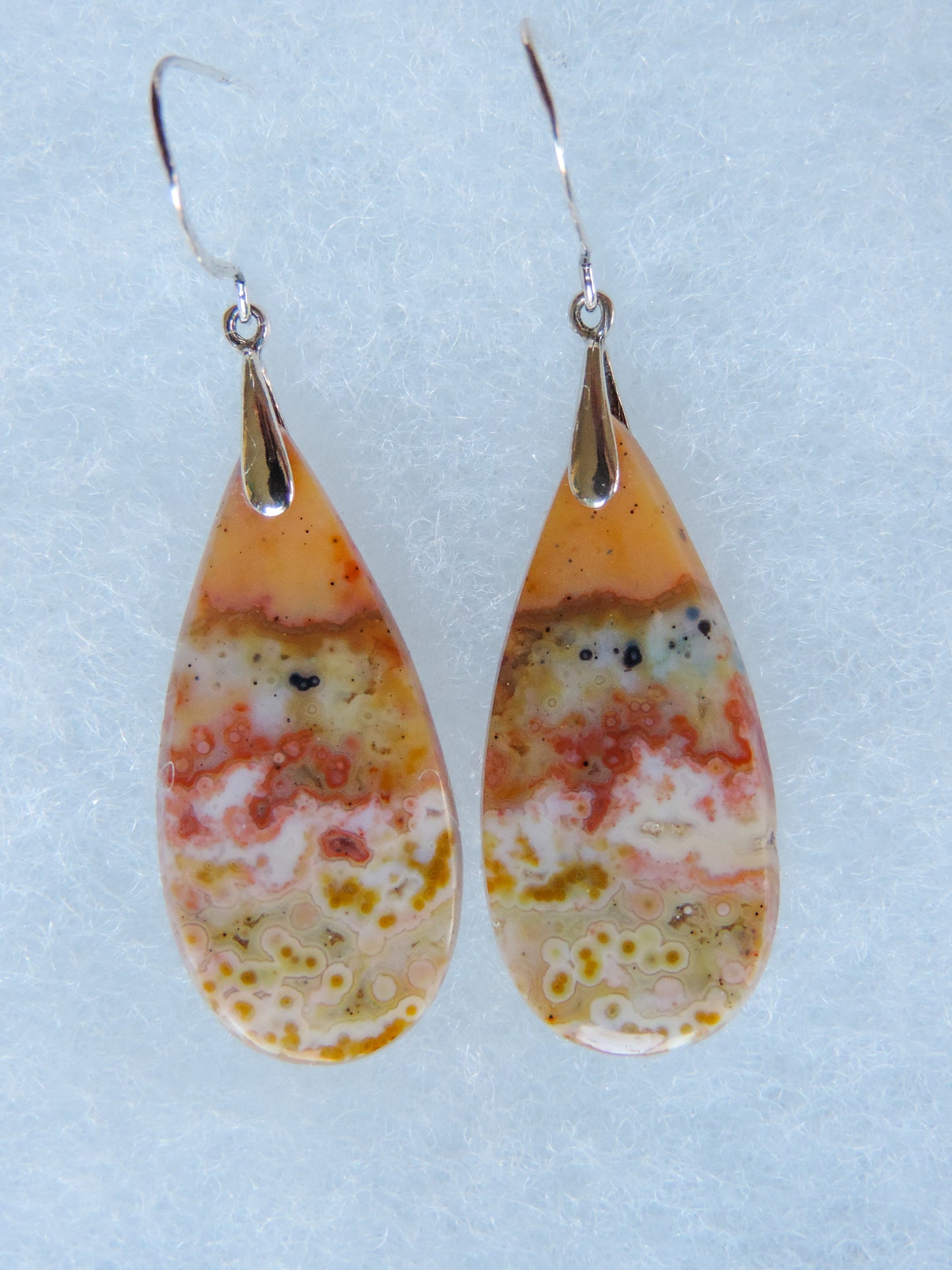 Pick your favorite Indonesian River Jasper & Sterling Silver Earrings and enjoy! The bail and earring wire are authentic 925 sterling silver.