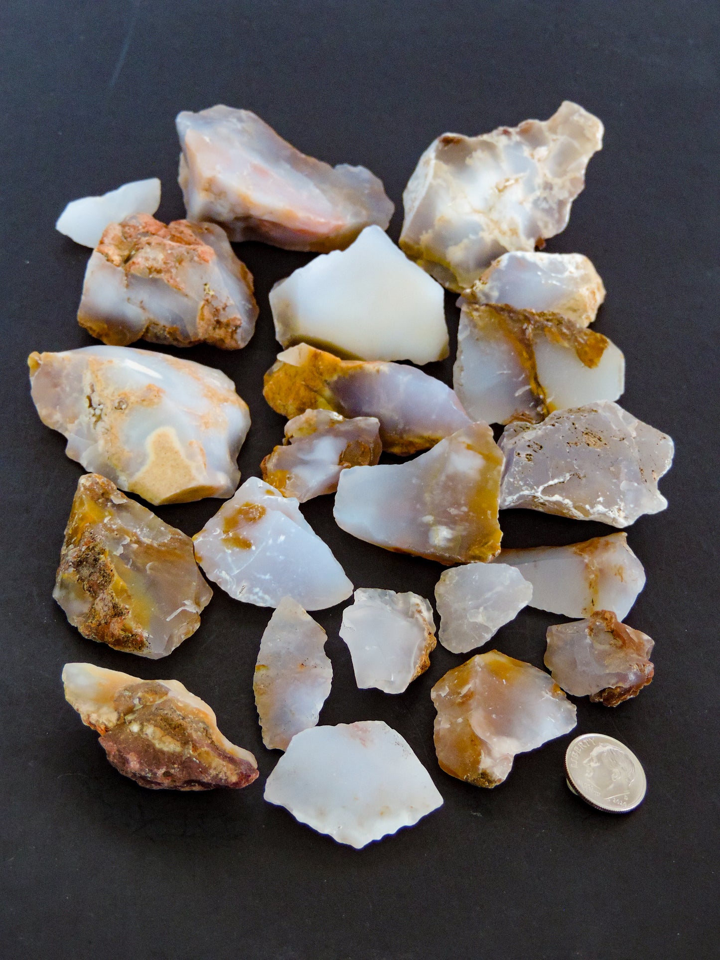 The translucent blue agate and its spectacular color variations have an alluring effect, many people find the stone naturally relaxing. Considered a nurturing stone, Madison Blue Agate is known to absorb negative energy and dissipate it before it can be passed on, an awesome edge to have around the house and office when dealing with daily challenges. A perfect balance of energy, calming and boosting properties just for you and your environment! Bundle Weight: 1lb