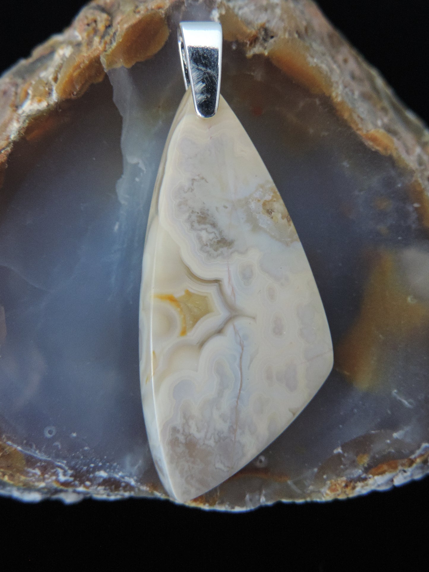 Lace Agate pendant from Indonesia is gorgeous and is a great gift. 