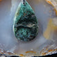 Green Moss Agate from West Java.  Indonesian Agates exhibit a wide variety of colors and amazing complexity.  No two agates are exactly alike, each one being a unique and beautiful creation!  Agates with multiple bands of color are known as fortification agates, those with dendritic or moss looking inclusions are referred to as moss agate 
