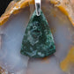 Green Moss Agate Pendant from West Java.  Indonesian Agate pendants exhibit a wide variety of colors and amazing complexity.  No two agates are exactly alike, each one being a unique and beautiful creation!  Agates with multiple bands of color are known as fortification agates