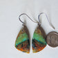 The bail and earring wires are authentic 925 sterling silver.  Feel treasured when you wear these earrings! Extremely rare and lovely, Indonesian Blue Opalized Wood is a cherished material used by lapidary artists for creating stunning pieces of jewelry.  The material was first found as pebbles and rounded stones in streams and near the slopes of three volcanoes in the West Java Province. 
