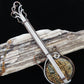 Indonesian River Jasper & Mixed Metals guitar pendant. 
