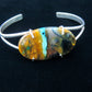 Indonesian Blue Opalized Wood & Sterling Silver Bracelet