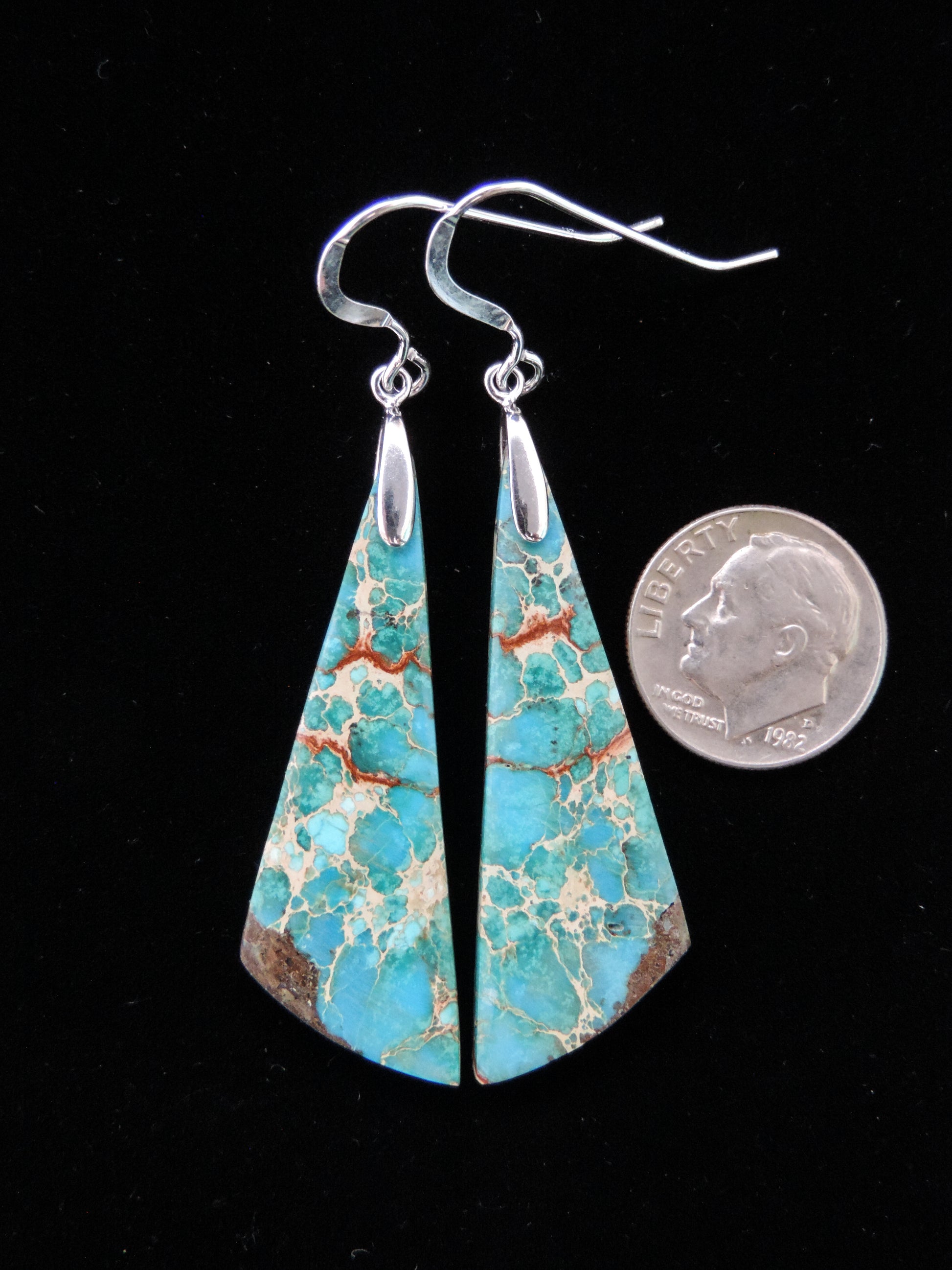 Indonesian Blue Sea Sediment Jasper Earrings with Sterling Silver, a wonderful semi-precious gemstone to add to your jewelry collection.  