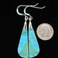 Pick your favorite pair of Indonesian Blue Opalized Wood Earrings and enjoy!     The bail and earring wire are authentic 925 sterling silver.  Our hand crafted jewelry earrings are  photographed next to a ruler for size.  This stone is a natural color, no dyes or heat treatment have been used.  