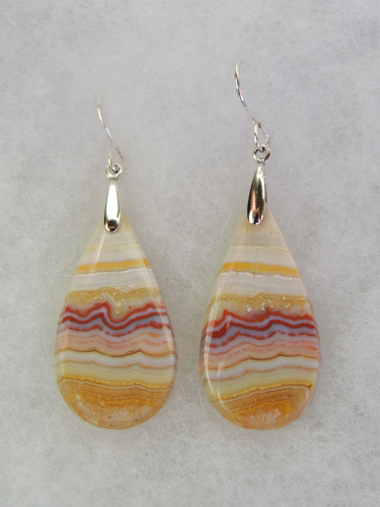 Lace Agate & Sterling Silver Earrings