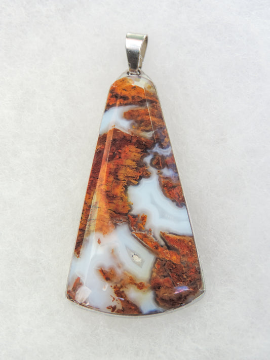 Moss Agate Pendant.  Indonesian Agates exhibit a wide variety of colors and amazing complexity.  No two agates are exactly alike, each one being a unique and beautiful creation!