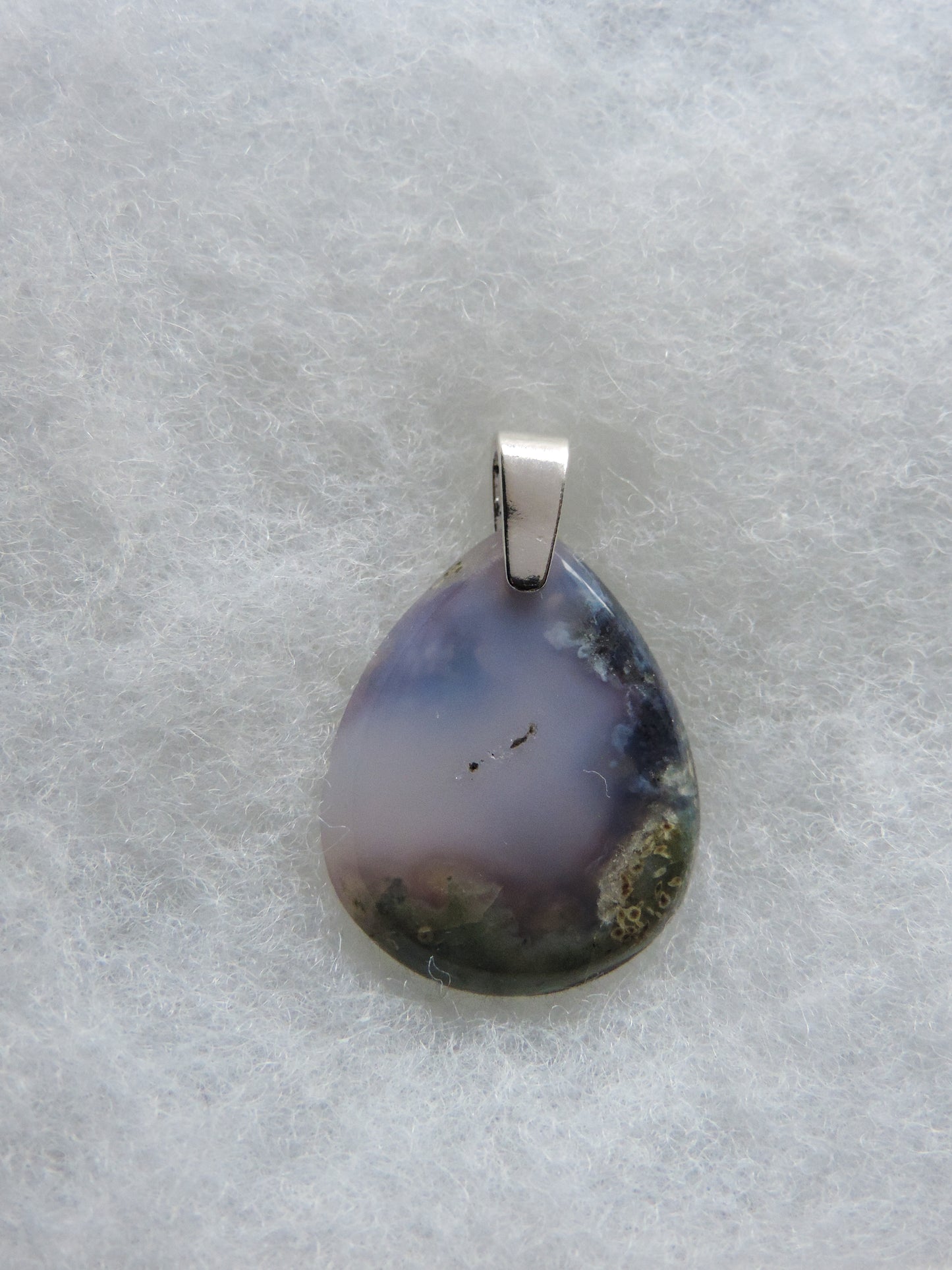 Wear a Purple Moss Agate & Sterling Silver Pendant today and feel the difference!  The pendant bail is authentic 925 sterling silver.