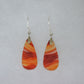 Carnelian Agate & Sterling Silver Earrings.  Indonesian Agates exhibit a wide variety of colors and amazing complexity.  No two agates are exactly alike, each one being a unique and beautiful creation!  Agates with multiple bands of color are known as fortification agates, those with dendritic or moss looking inclusions are referred to as moss agate and many others are given descriptive names relative to their appearance or where they are found. 