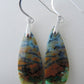 Indonesian Blue Opalized Wood & Sterling Silver Earrings