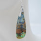 Indonesian Blue Opalized Wood & Sterling Silver Earrings