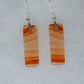 Carnelian Agate & Sterling Silver Earrings.  Indonesian Agates exhibit a wide variety of colors and amazing complexity.  No two agates are exactly alike, each one being a unique and beautiful creation!  Agates with multiple bands of color are known as fortification agates, those with dendritic or moss looking inclusions are referred to as moss agate and many others are given descriptive names relative to their appearance or where they are found.  