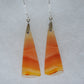 Carnelian Agate & Sterling Silver Earrings.  Indonesian Agates exhibit a wide variety of colors and amazing complexity.  No two agates are exactly alike, each one being a unique and beautiful creation!  Agates with multiple bands of color are known as fortification agates, those with dendritic or moss looking inclusions are referred to as moss agate and many others are given descriptive names relative to their appearance or where they are found