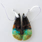 Feel treasured when you wear these Indonesian Blue Opalized Wood Earrings!  Our hand crafted jewelry earrings are photographed next to a ruler for size.  This stone is a natural color, no dyes or heat treatment have been used.