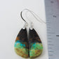 Indonesian Blue Opalized Wood & Sterling Silver Earrings