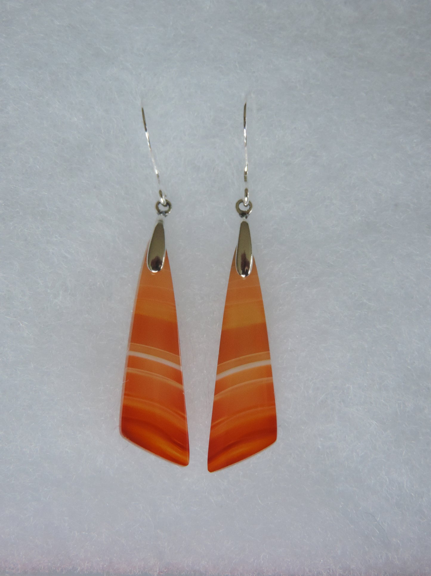 Carnelian Agate & Sterling Silver Earrings