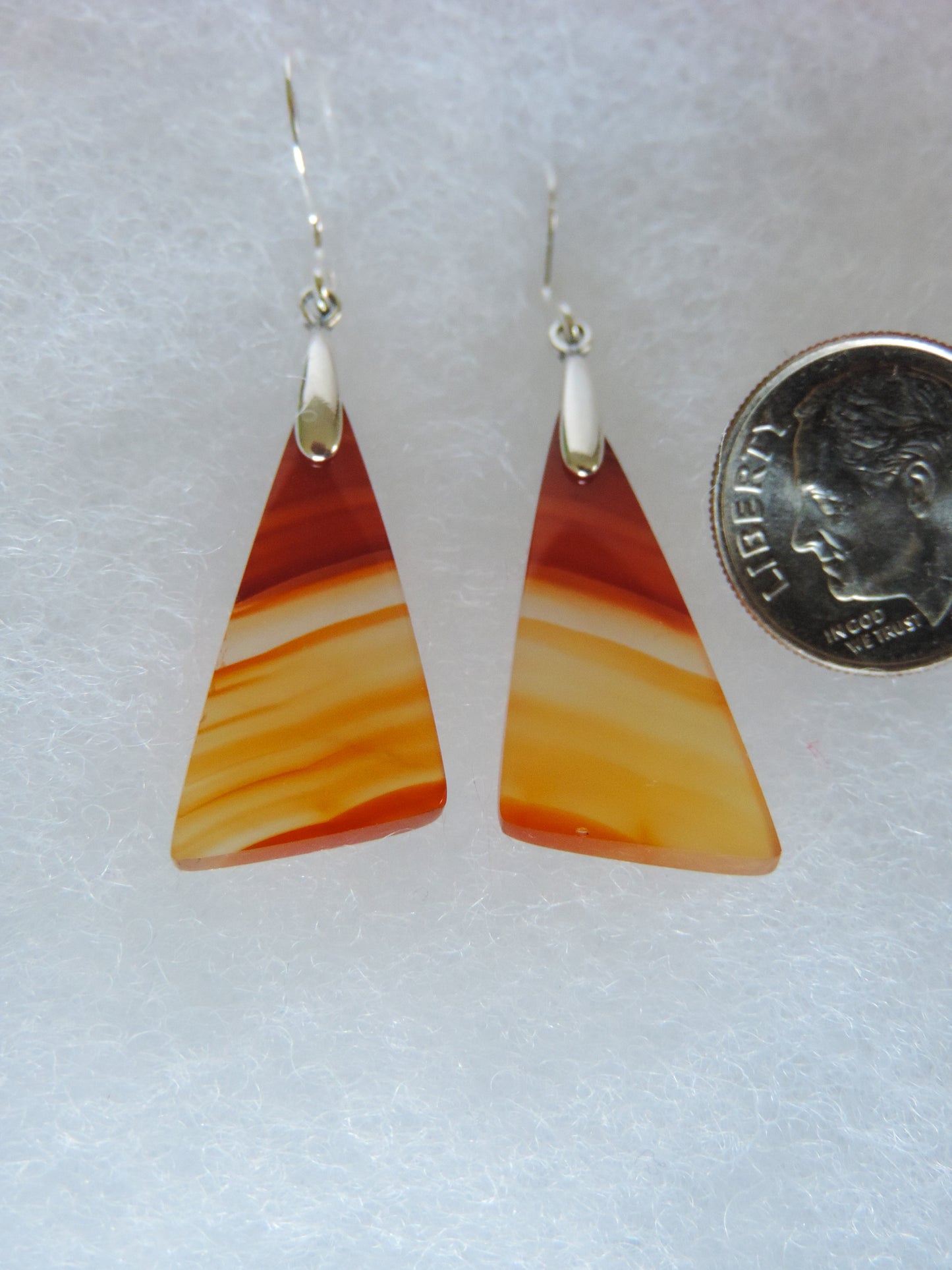 Carnelian Agate & Sterling Silver Earrings