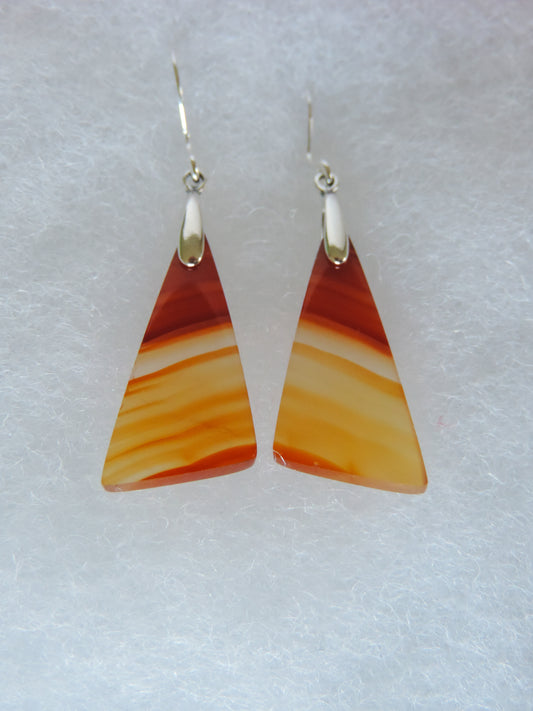 Carnelian Agate & Sterling Silver Earrings