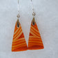 Carnelian Agate & Sterling Silver Earrings.  Indonesian Agates exhibit a wide variety of colors and amazing complexity.  No two agates are exactly alike, each one being a unique and beautiful creation!  