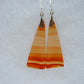 Carnelian Agate & Sterling Silver Earrings.  Indonesian Agates exhibit a wide variety of colors and amazing complexity.  No two agates are exactly alike, each one being a unique and beautiful creation!  Agates with multiple bands of color are known as fortification agates, those with dendritic or moss looking inclusions are referred to as moss agate and many others are given descriptive names relative to their appearance or where they are found.