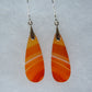 Carnelian Agate & Sterling Silver Earrings.  Indonesian Carnelian Agate Earrings exhibit a wide variety of colors and amazing complexity.  No two agates are exactly alike, each one being a unique and beautiful creation! 
