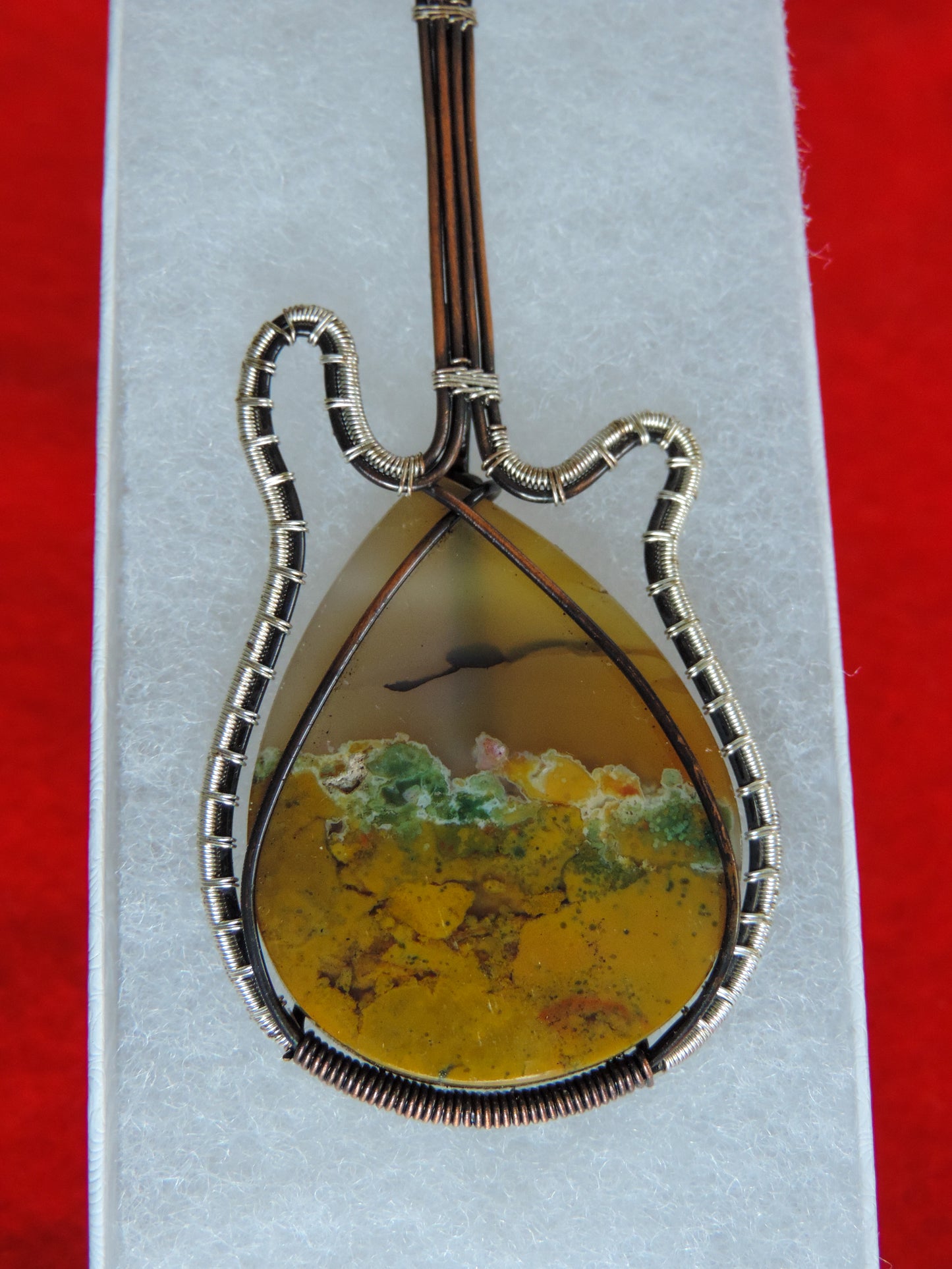 Moss Agate Guitar Pendant