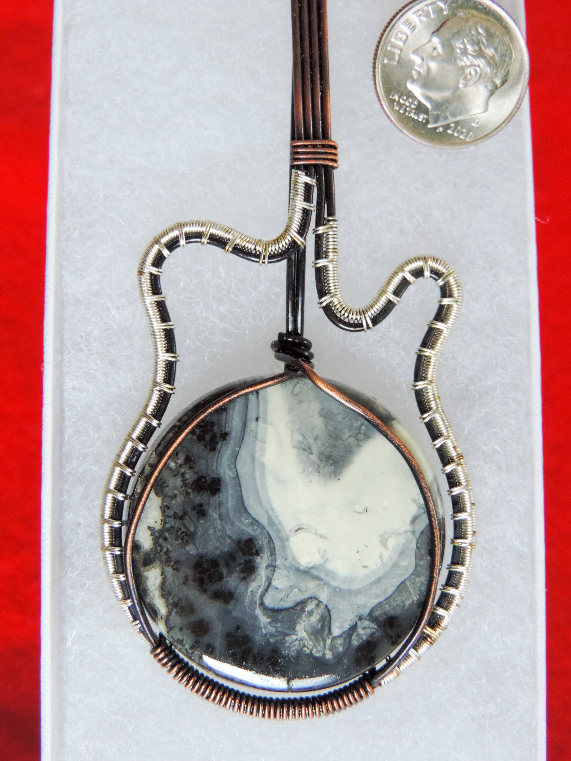 Maligano Jasper and Mixed Metals Guitar Pendant.  Maligano Jasper and Mixed Metals  One of a kind pendant that shows off your unique taste!