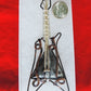 Moss Agate and Mixed Metals Guitar Pendant