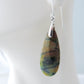 Extremely rare and lovely, Indonesian Blue Opalized Wood is a cherished material used by lapidary artists for creating stunning pieces of jewelry.  The material was first found as pebbles and rounded stones in streams and near the slopes of three volcanoes in the West Java Province. The bail and earring wires are authentic 925 sterling silver.  Feel treasured when you wear these earrings!