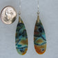 Indonesian Blue Opalized Wood & Sterling Silver Earrings.  Feel treasured when you wear these earrings!  Extremely rare and lovely, Indonesian Blue Opalized Wood is a cherished material used by lapidary artists for creating stunning pieces of jewelry.  