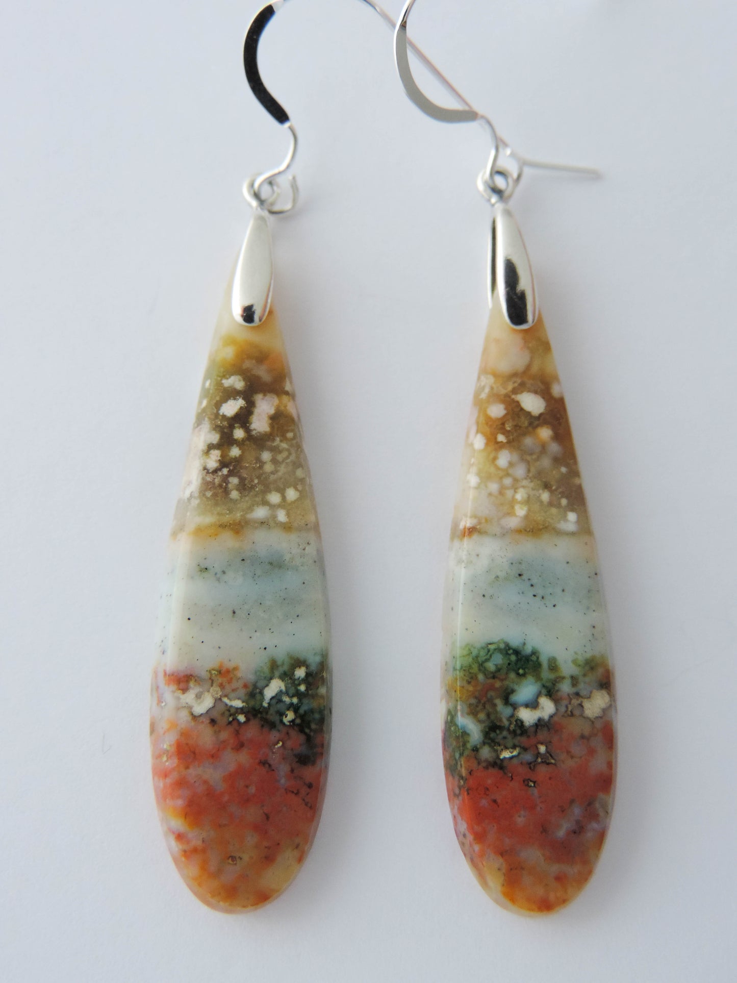 Indonesian River Jasper Earrings with Sterling Silver, hand crafted one of a kind party poppers!! Great gift for your favorite friend!!