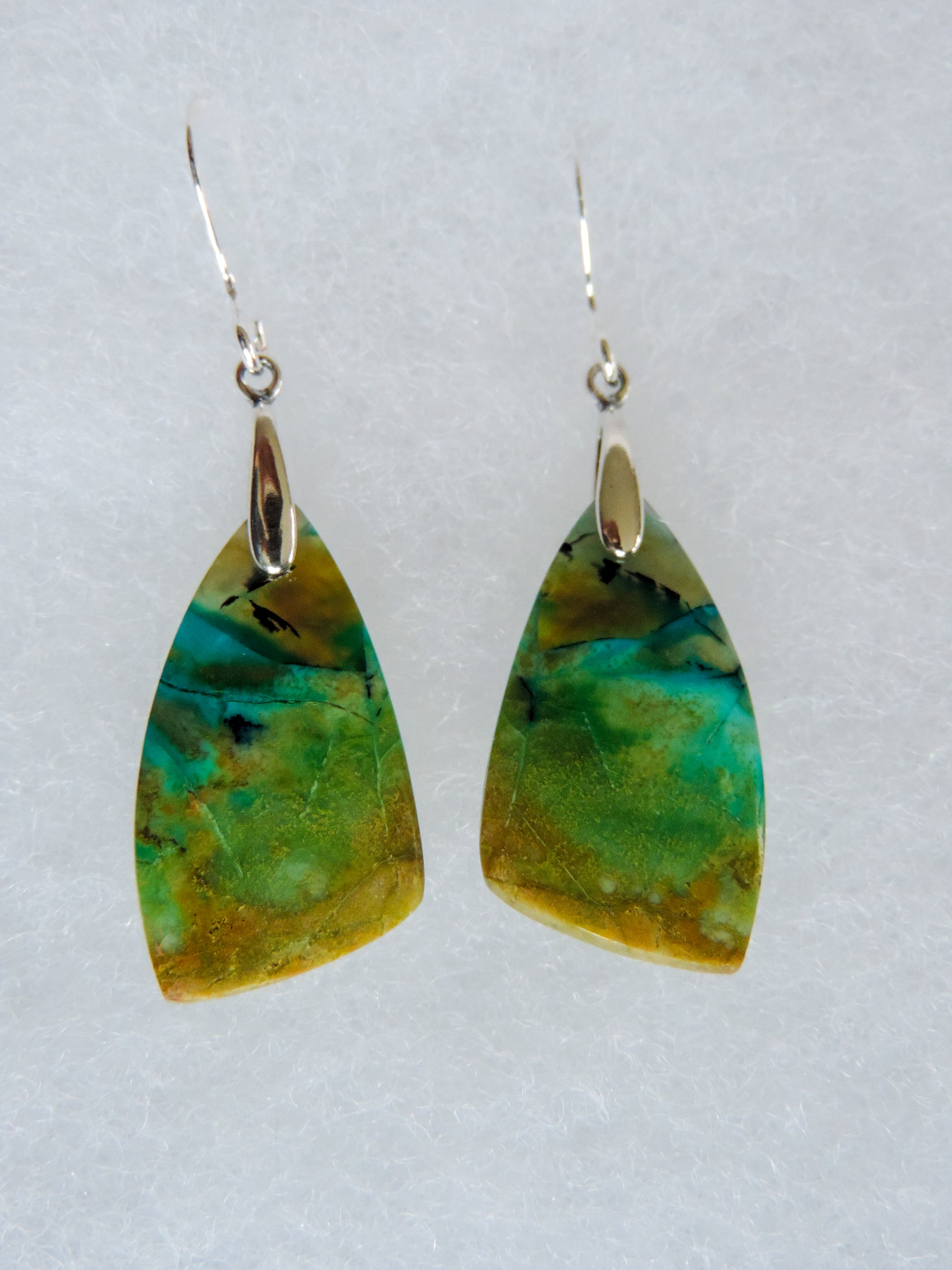 Feel treasured when you wear these Indonesian Blue Opalized Wood & Sterling Silver Earrings!