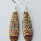 Jasper earrings are an opaque variety of chalcedony (agate), and comes in a multitude of colors with unique patterns and habits.  Like agate, the names of various jaspers come from their color, their pattern, or from a place name, such as Indonesian River Jasper.  So many wonderful earring options to choose from.  Pick your favorite earrings and enjoy!     The bail and earring wire are authentic 925 sterling silver.