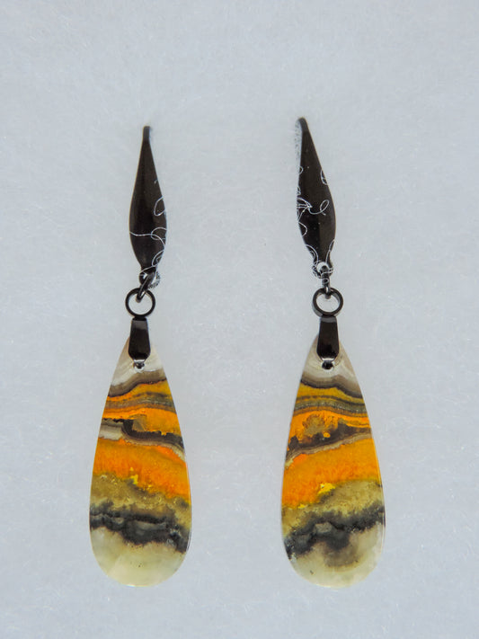 Bee the buzz when you wear these fun Bumblebee Jasper Earrings!