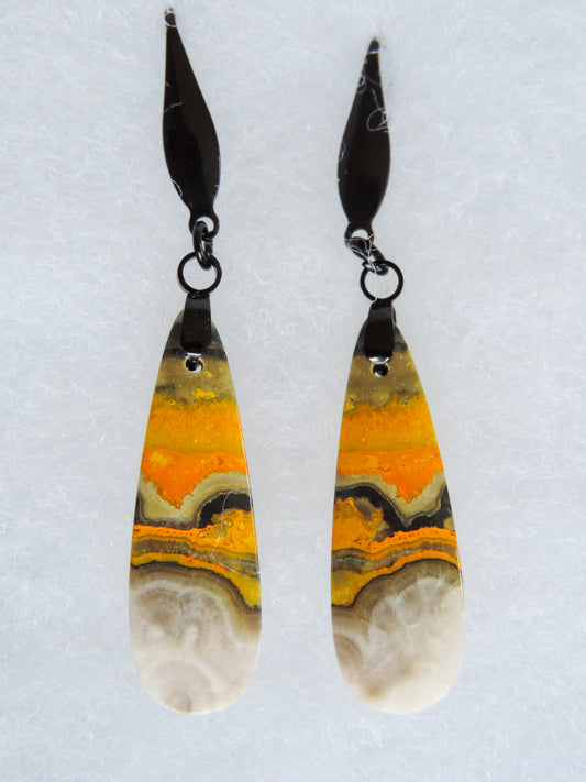 Bee the buzz when you wear these fun Bumblebee Jasper Earrings!